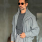 GIUBBINO GRIGIO PANNO COLLO SCIARPA CROP
