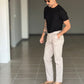 BLACK CHAIN ​​VISCOSE TROUSERS