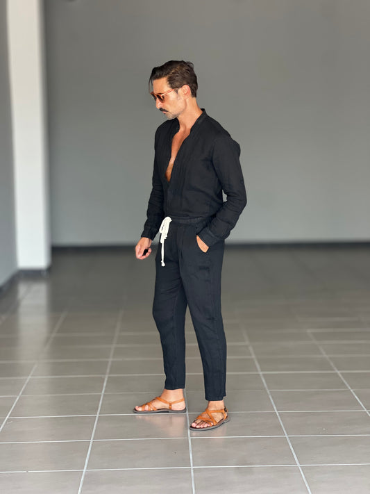 WHITE VISCOSE TROUSERS WITH REGULAR BOTTOM