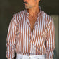 CAMICIA  BACCHETTA MORO GRANDE STRETCH
