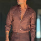 CAMICIA CAFFE  PURO    LINO