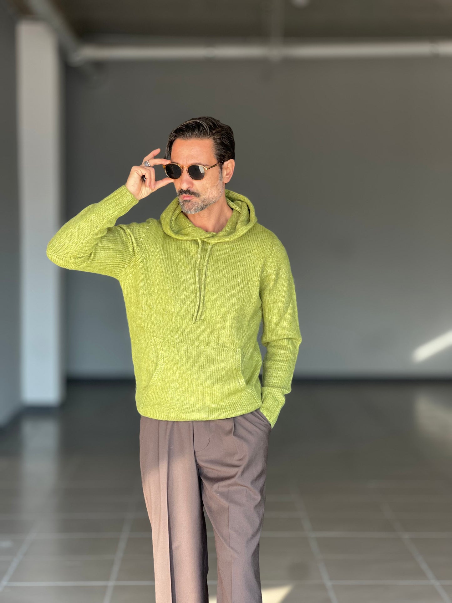 MAGLIA FELPA VERDE ACQUA  LANA E MISTI