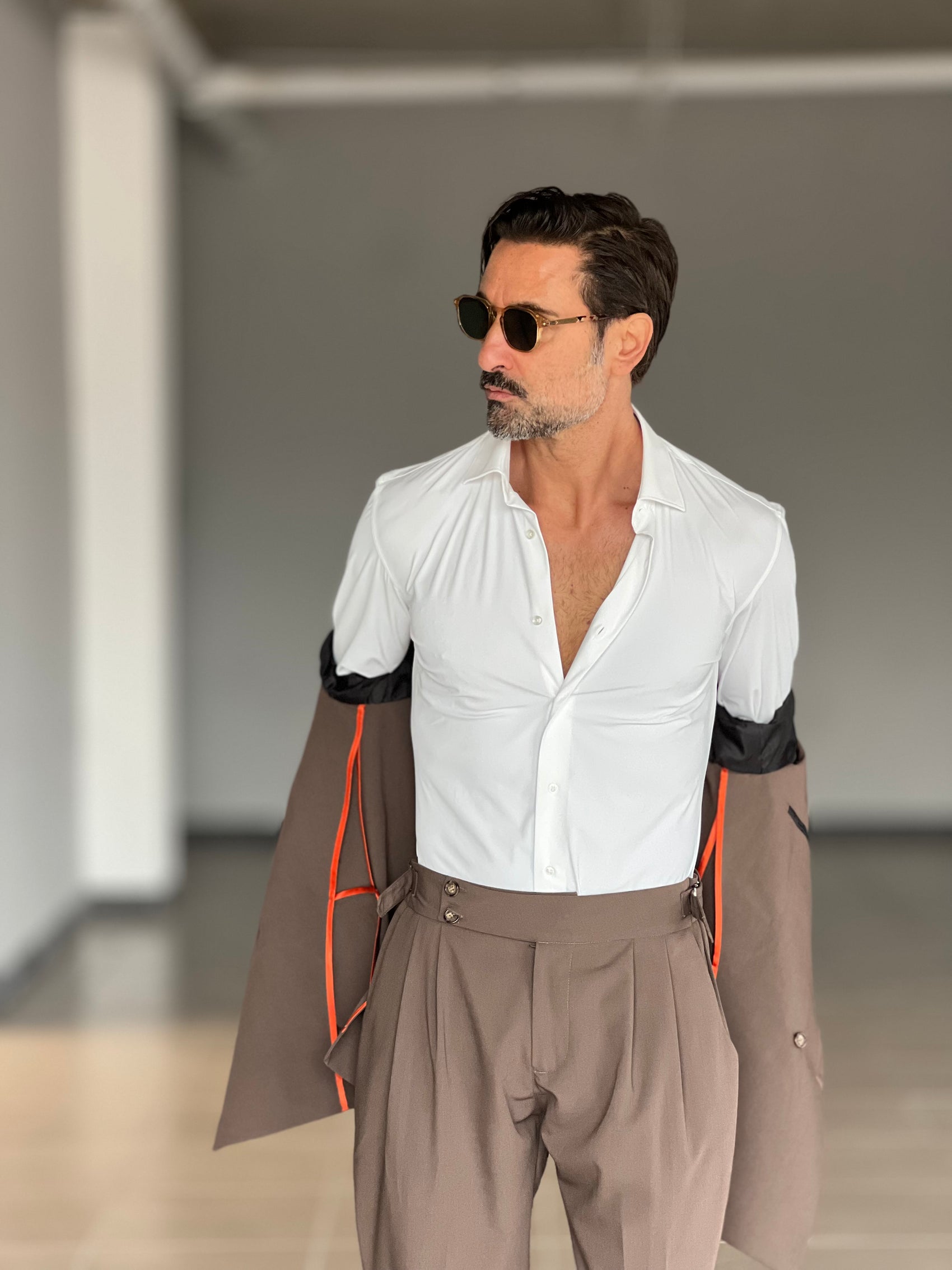 CAMICIA DEPOT BIANCA EFFETTO MAGLINA    COTONE DOPPIO RITORTO 004