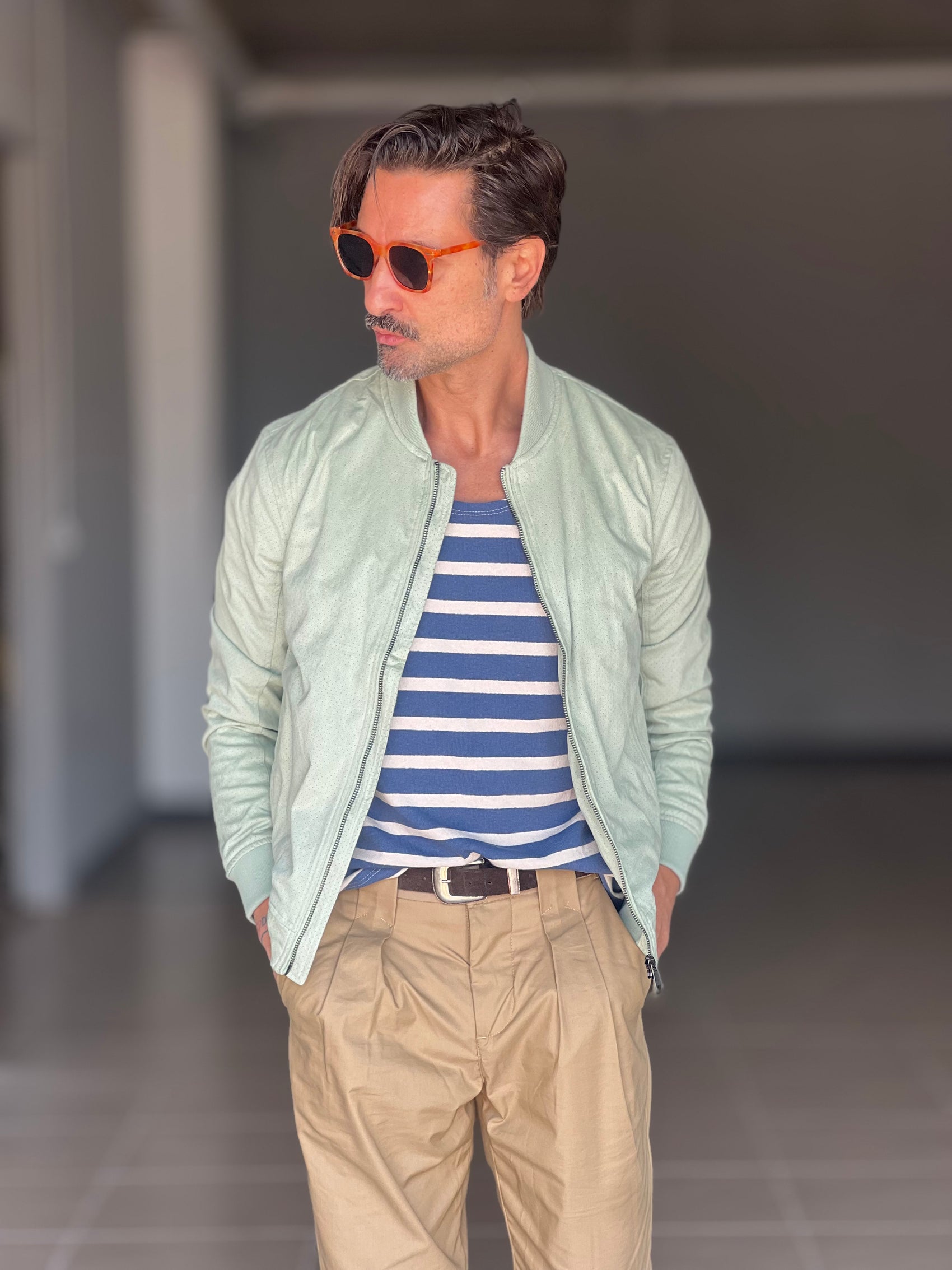 ECO-LEATHER BIKER WITH BLACK ON BLACK STUD