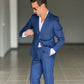 ABITO BLU MONOPETTO VISCOSA TESSUTO OPERATO