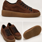 SNEAKER CAMOSCIO MORO SUOLA BRUNITA