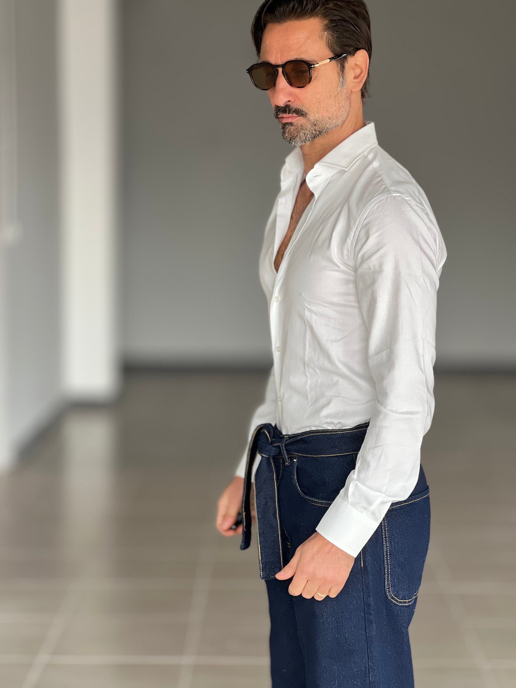 CAMICIA DEPOT BIANCA TWILL DI COTONE DOPPIO RITORTO