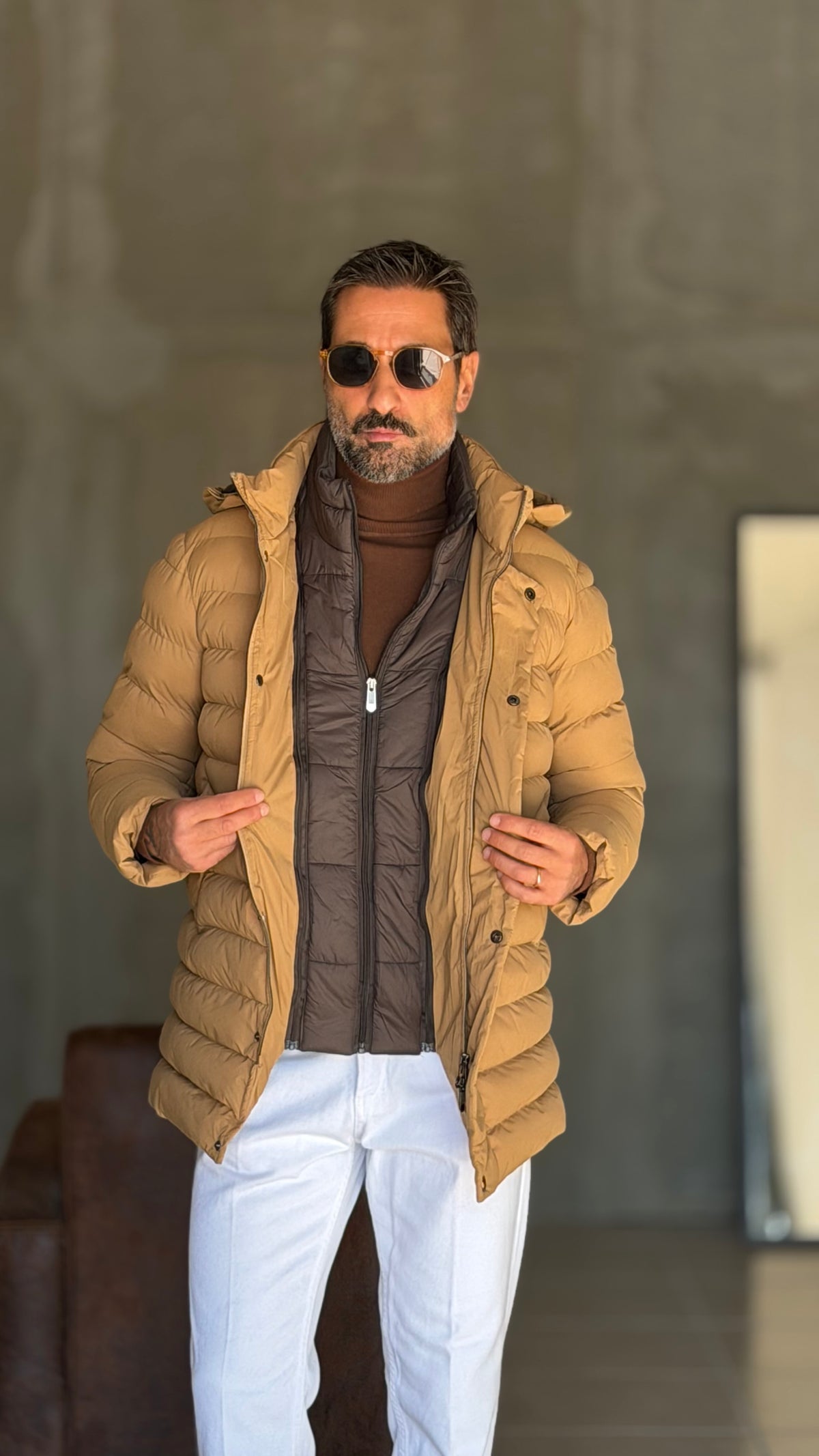 PIUMINO CAMMELLO  LUNGO TRAPUNTA INTERNA ESTRAIBILE HAPPER& CO