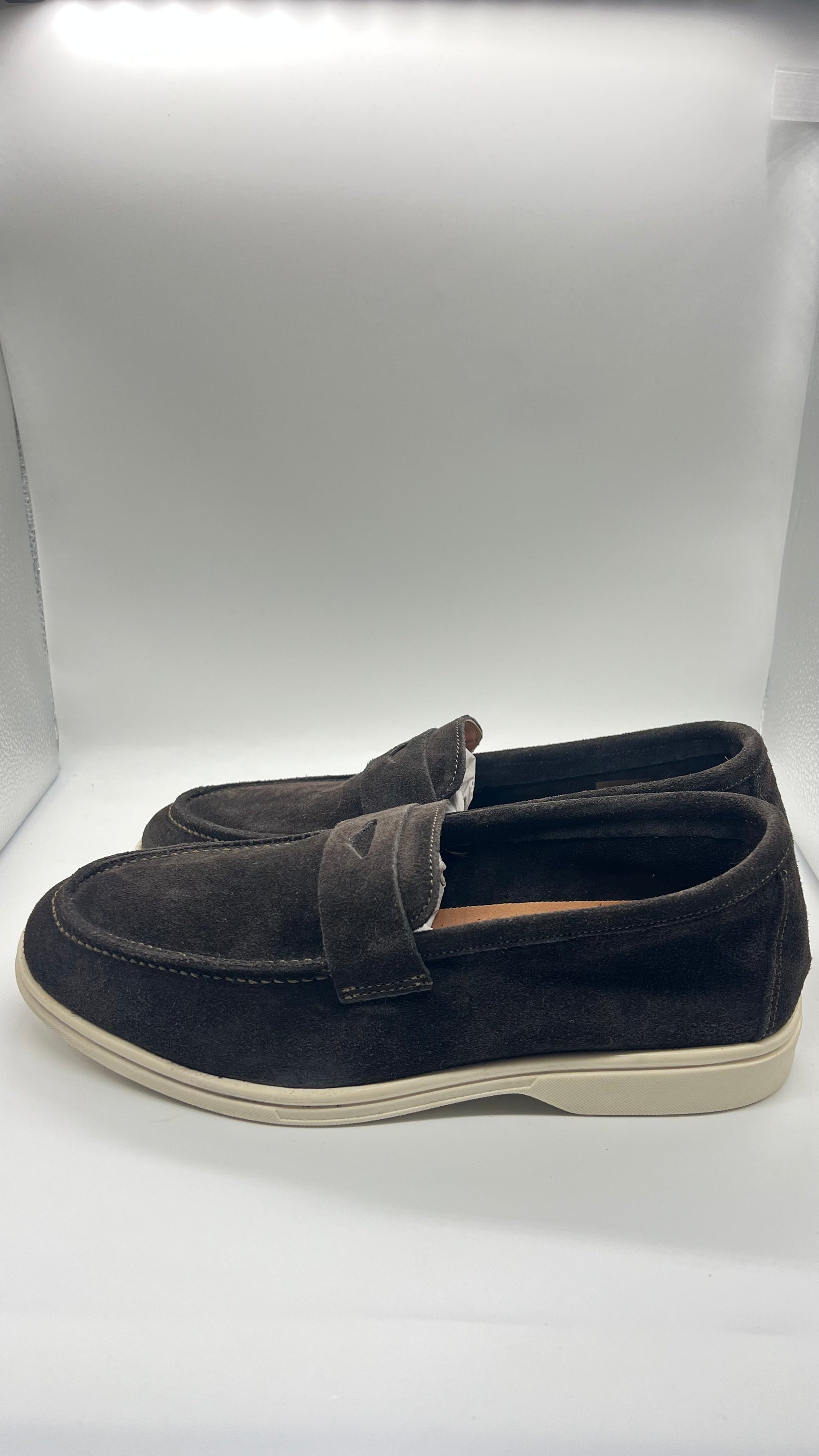 DOUBLE BUCKLE BLACK SUEDE LOAFERS