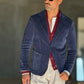 GIACCA BLU VELLUTO STRETCH ROCCIATORE