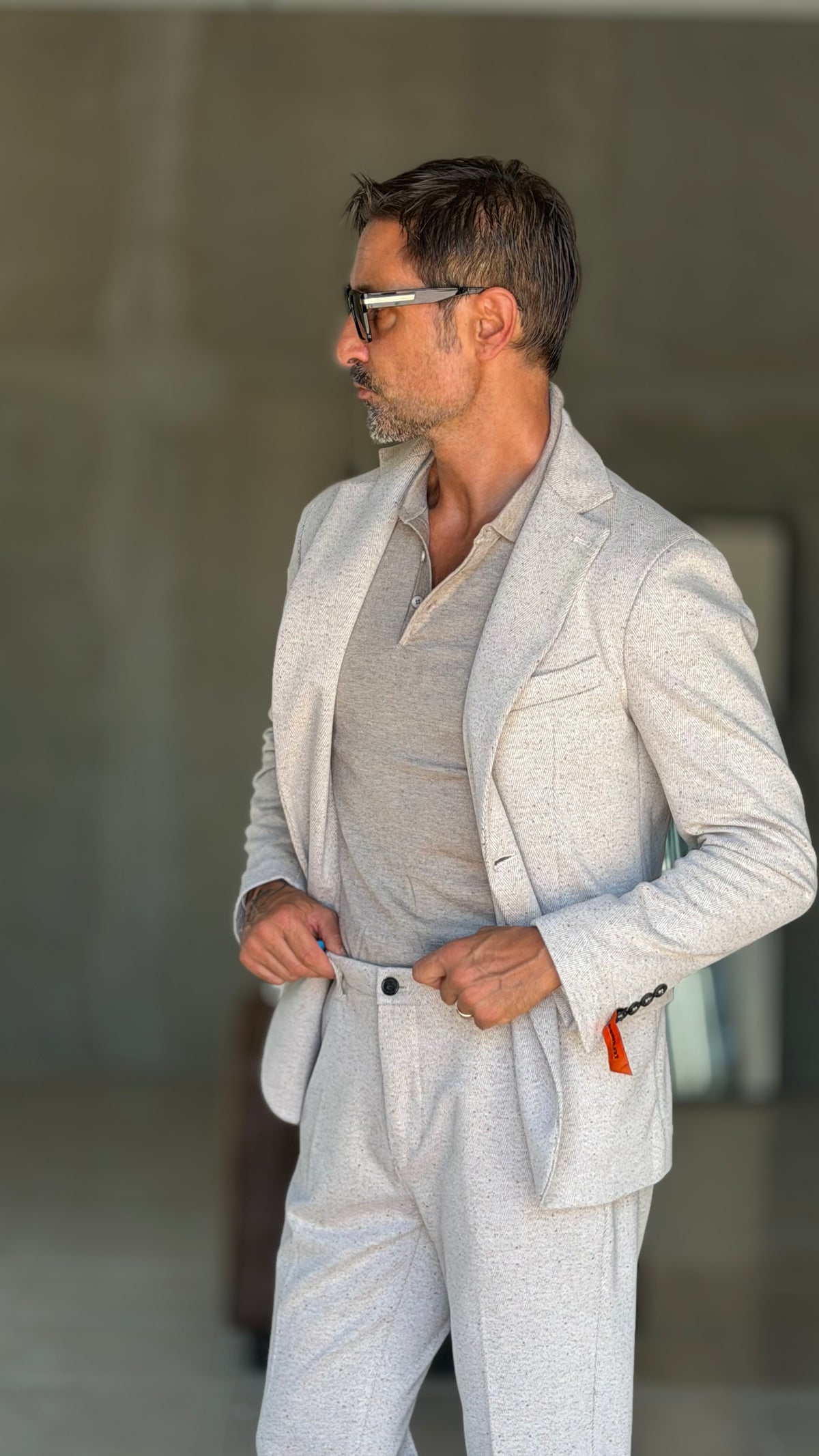 GIACCA PANNA BOTTONATA TELAMIRA 600 ( ABBINABILE AL PANTALONE TELAMIRA 600)