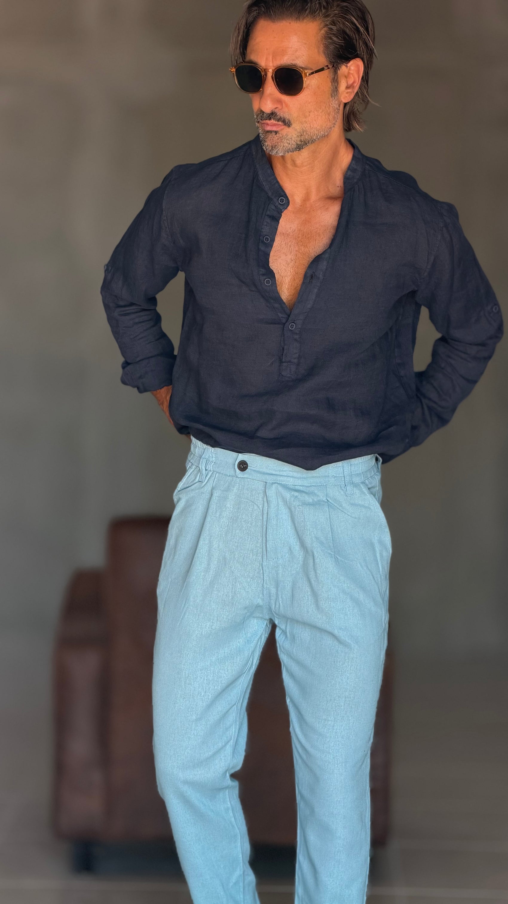 WHITE VISCOSE TROUSERS WITH REGULAR BOTTOM