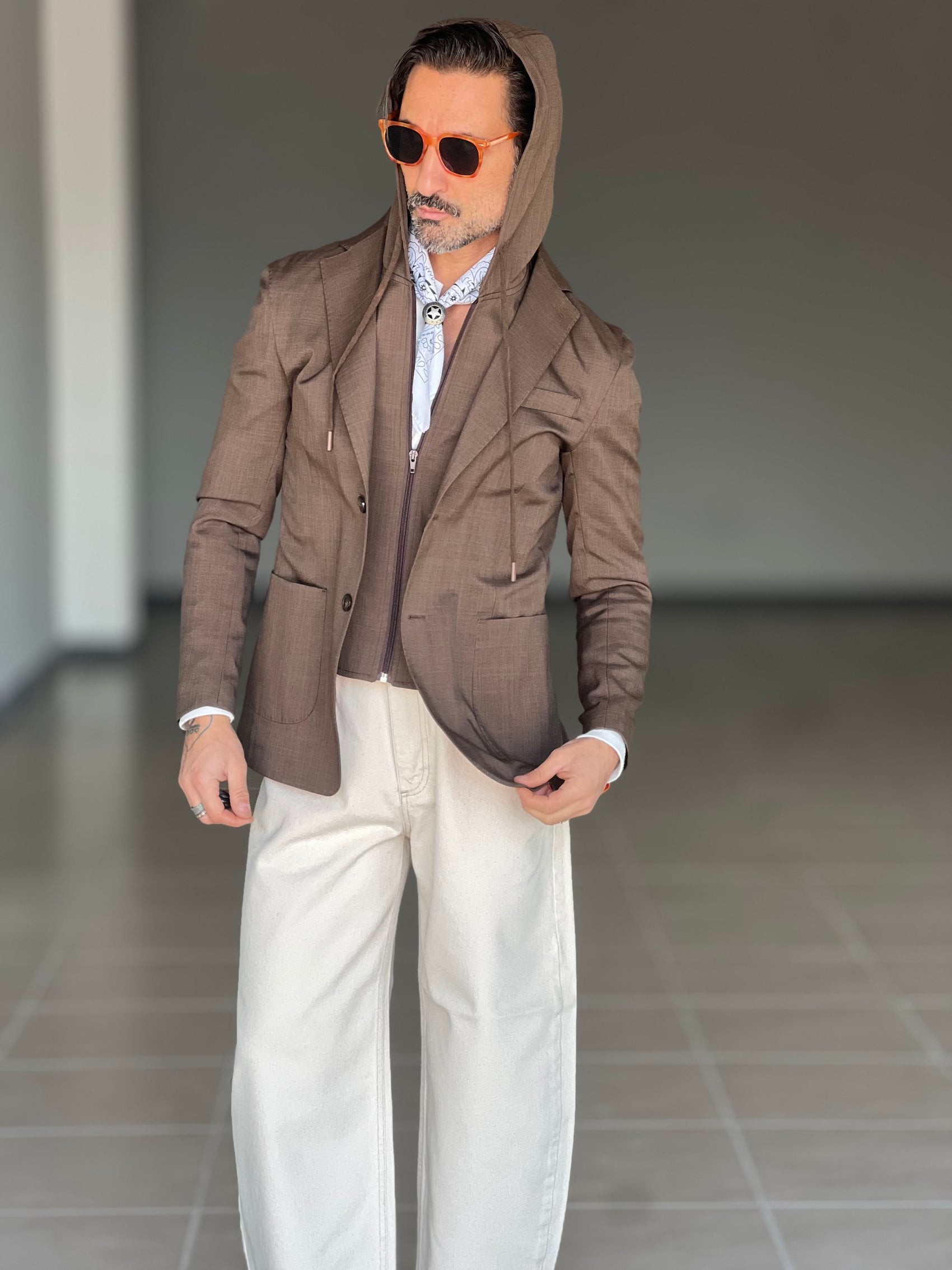 GIACCA MORO INTERNO FELPA REMOVIBILE EFFETTO TASMANIA. 106