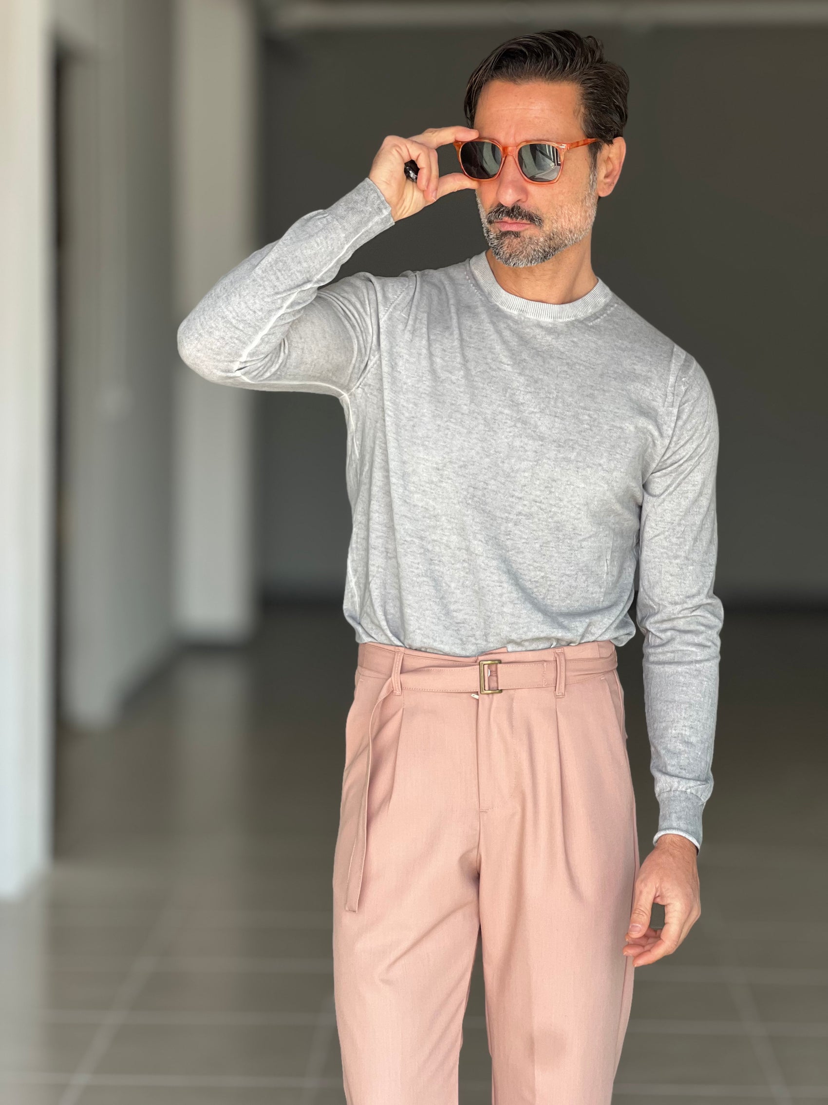 MAGLIA GRIGIA  COTONE TINTO NA FREDDO