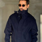 GIUBBINO BLU   PANNO COLLO SCIARPA CROP