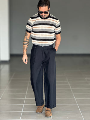WHITE VISCOSE TROUSERS WITH REGULAR BOTTOM