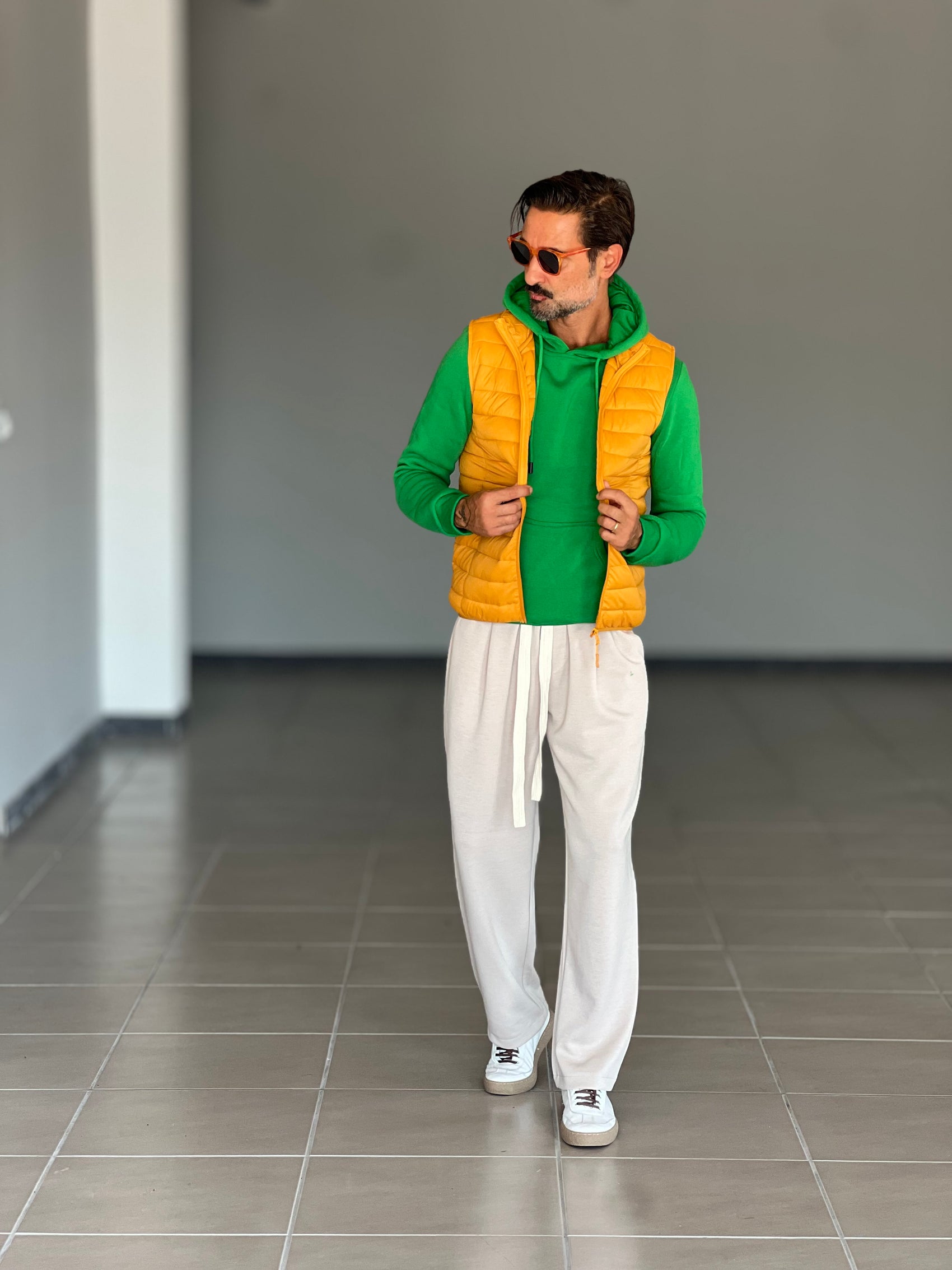 FELPA   VERDE SMERALDO CAPPUCCIO