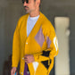 CARDIGAN GIALLO ROMBO   CROP  FIT  PESANTE
