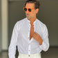 CAMICIA COREANA BIANCA MISTO LINO  BL11 0069
