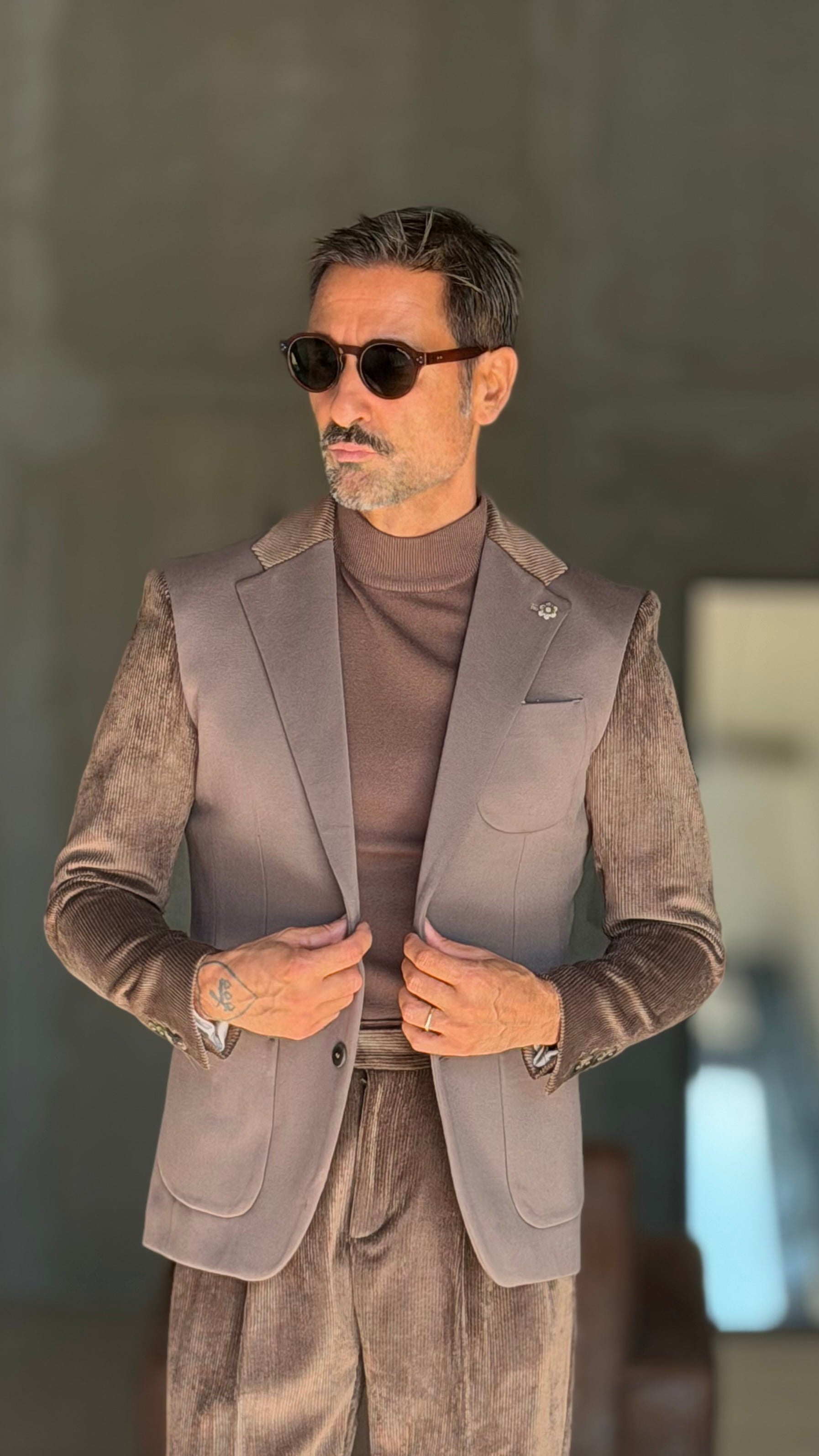 GIACCA XAGON MORO VELLUTO E TESSUTO 954(ABBINABILE AL PANTALONE VELLUTO XAGON 954)