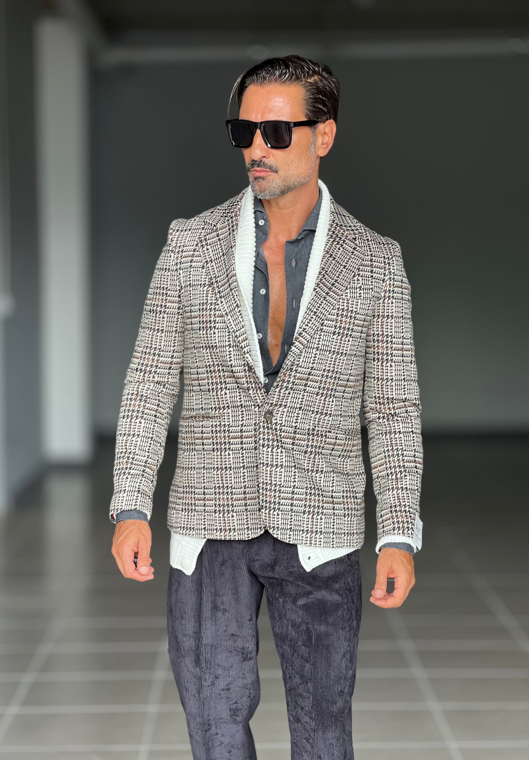 GIACCA TARTAN GRANDE FONDO PANNA MORO E NERA PUNTOMILANOI ALTATENSIONE