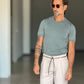 WHITE VISCOSE TROUSERS WITH REGULAR BOTTOM