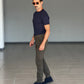 WHITE VISCOSE TROUSERS WITH REGULAR BOTTOM