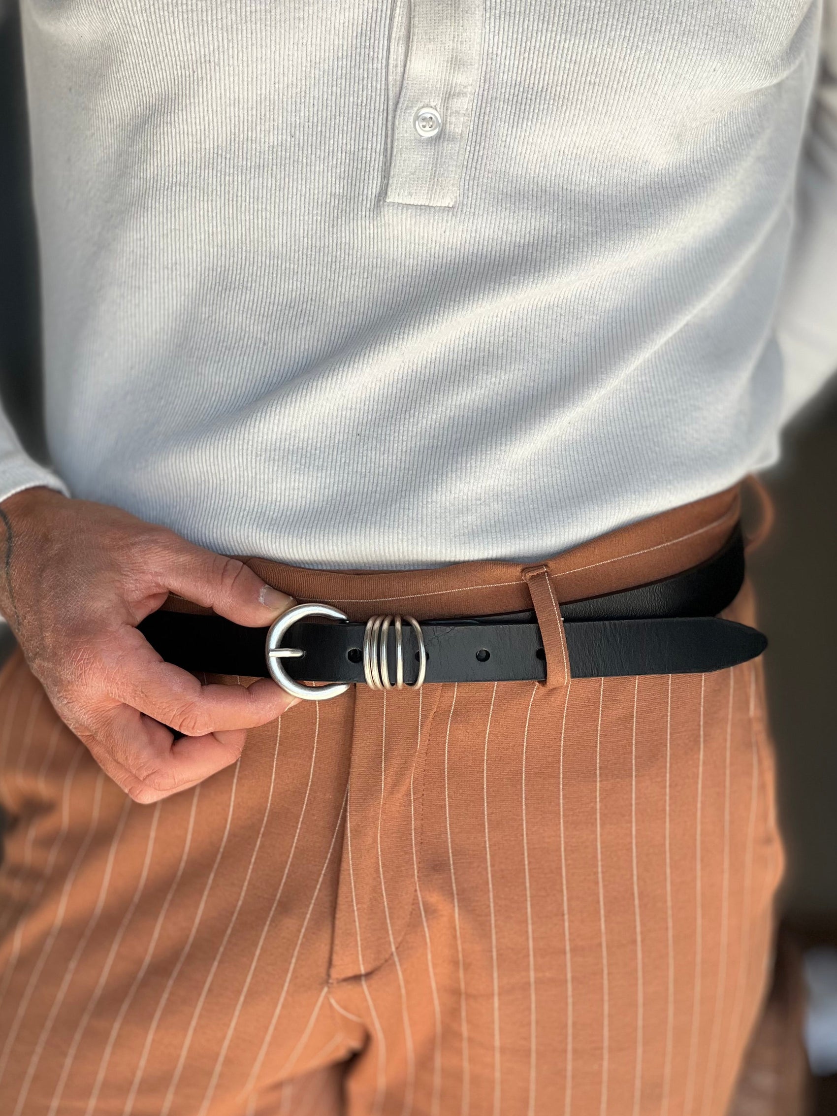 WHITE VISCOSE TROUSERS WITH REGULAR BOTTOM