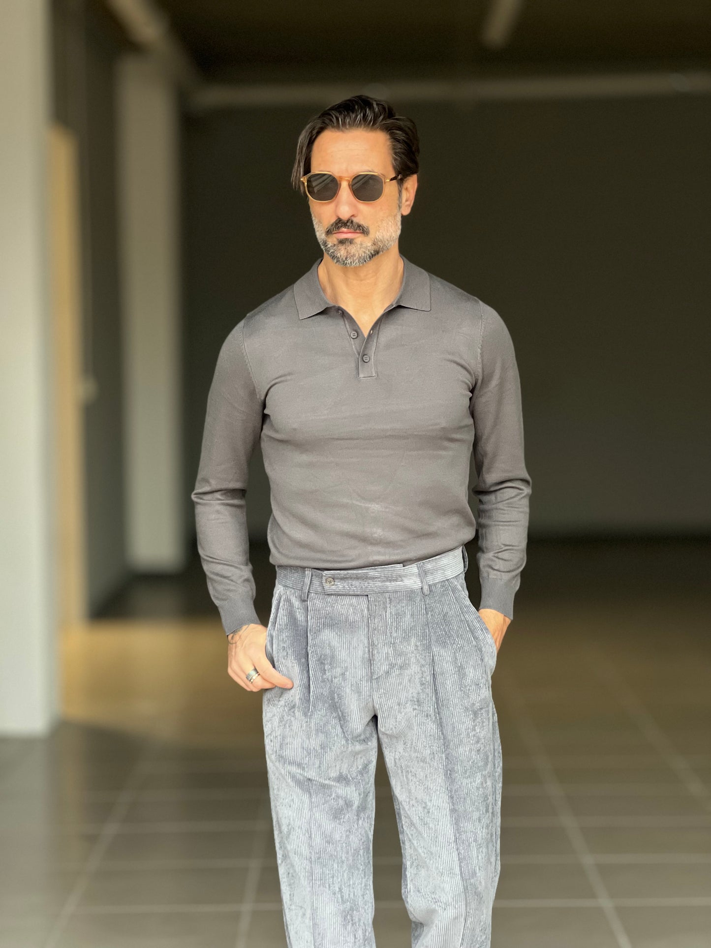 POLO COLOR FERRO  RASATA VISCOSA E MISTI