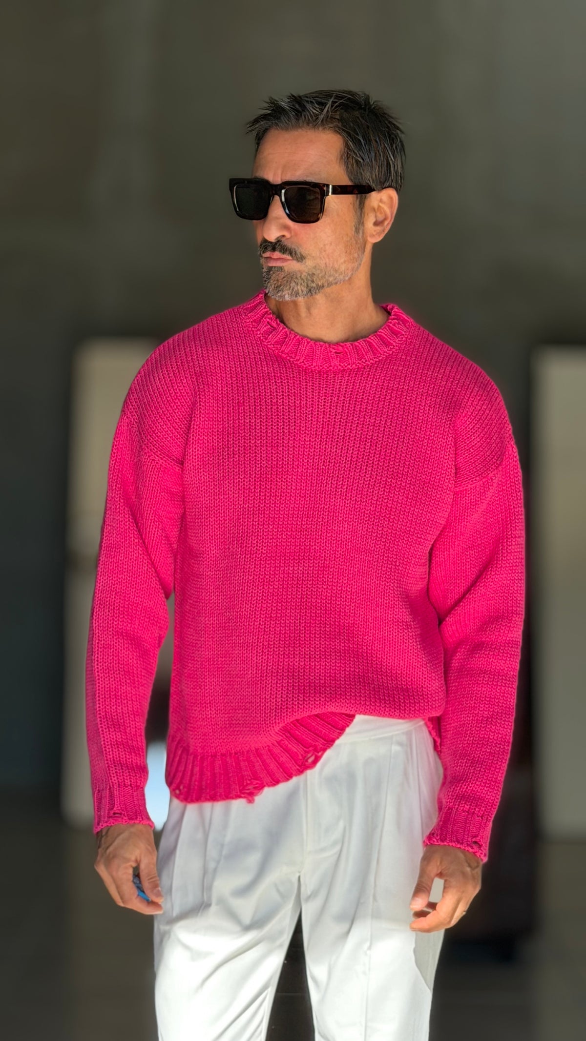 WHITE VISCOSE TROUSERS WITH REGULAR BOTTOM