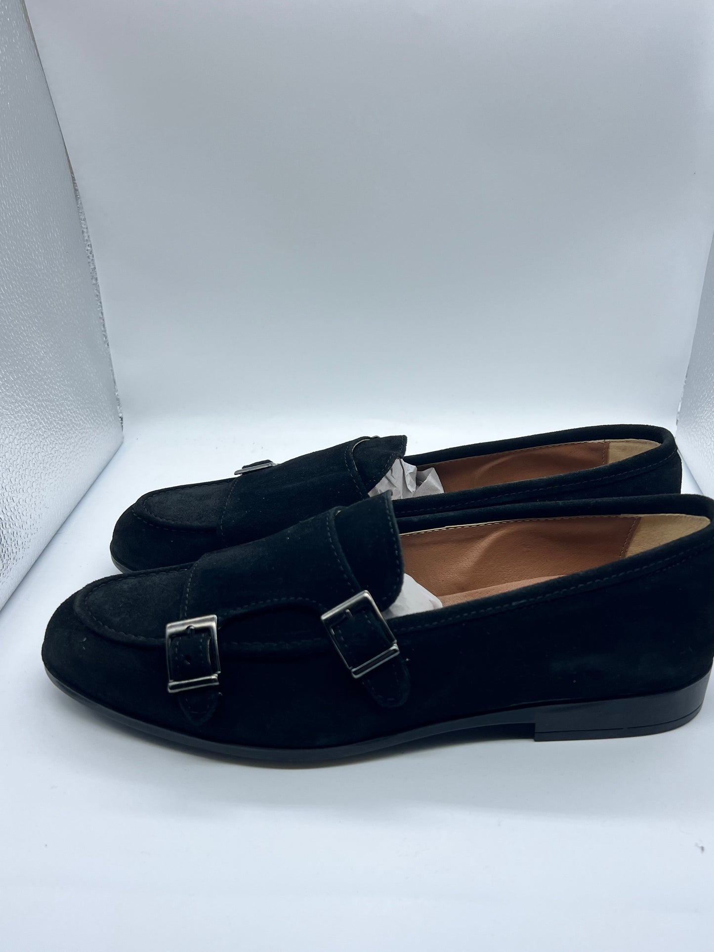 MOCASSINO CAMOSCIO NERO DOPPIAFIBBIA FONDO GOMMA