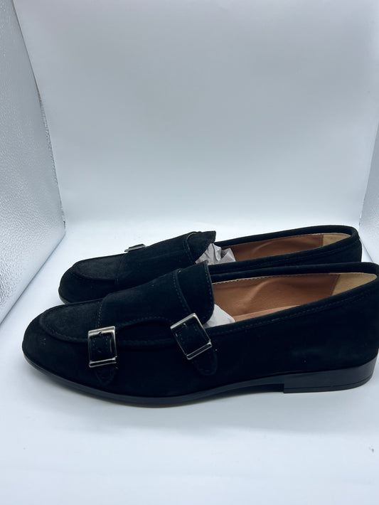 MOCASSINO CAMOSCIO NERO DOPPIAFIBBIA FONDO GOMMA