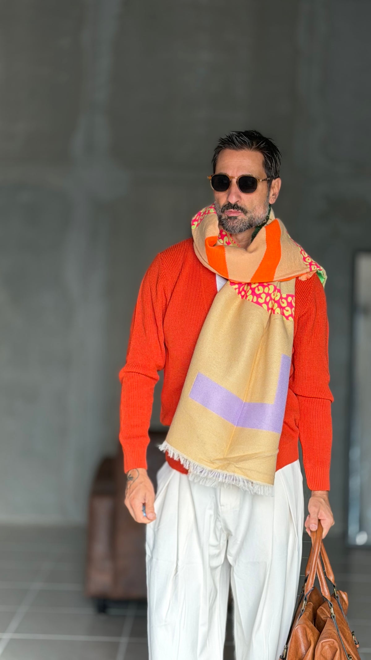 CARDIGAN ARANCIO MAGLIA INGLESE