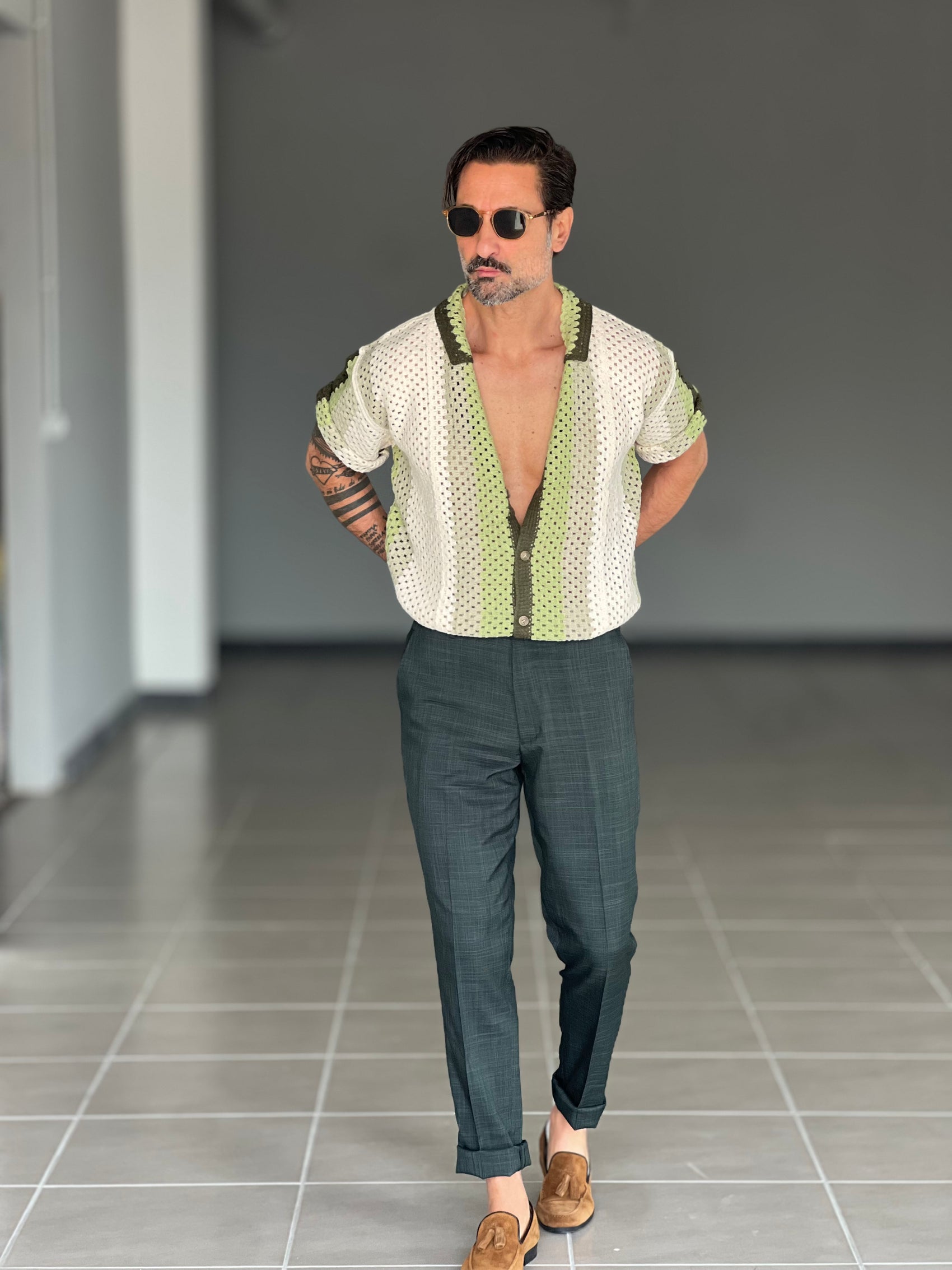 WHITE VISCOSE TROUSERS WITH REGULAR BOTTOM