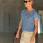 T SHIRT SERAFINO DENIM MISTO LINO