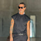 T SHIRT SMANICATA NERO OVER FIT