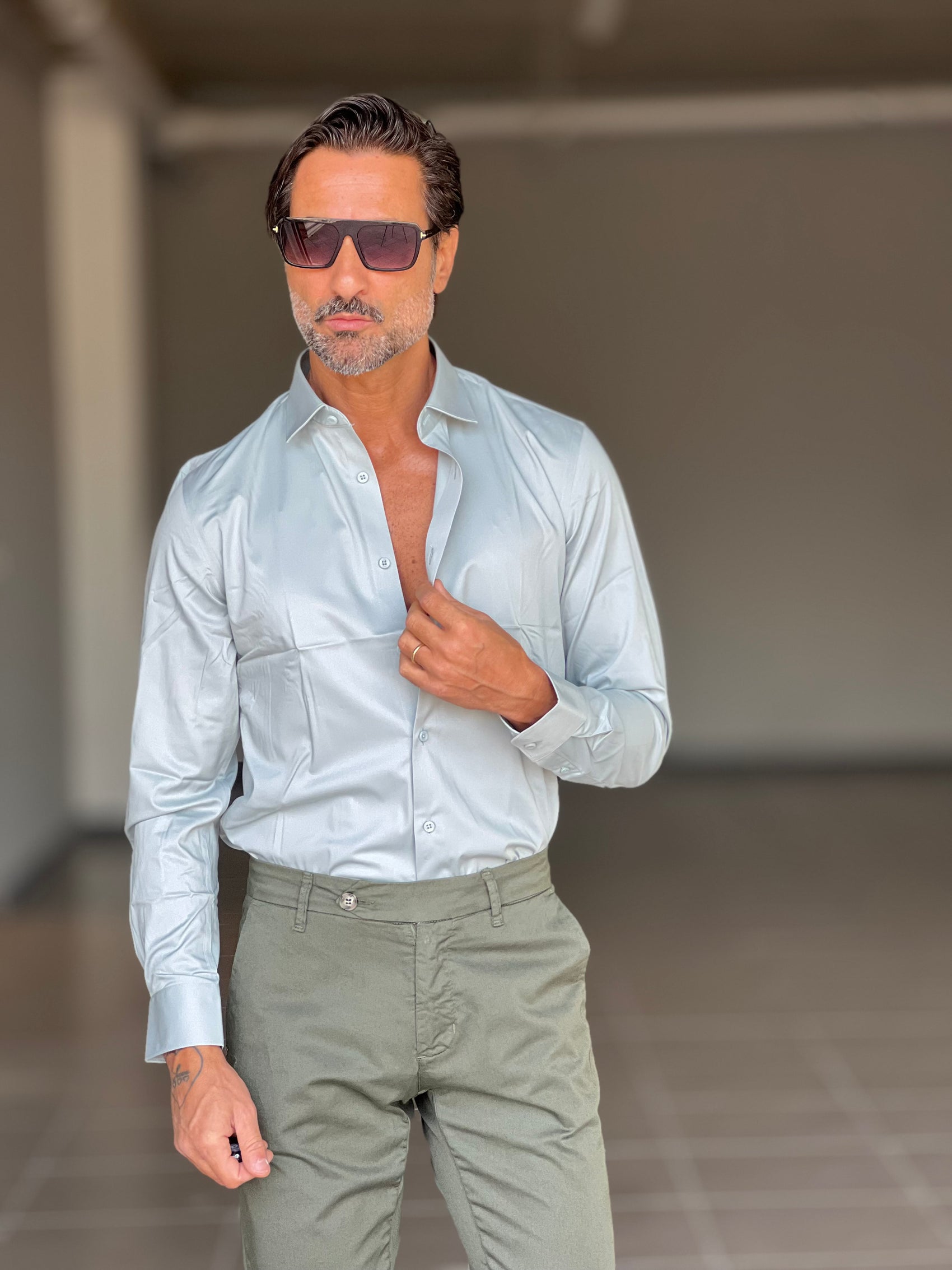 CAMICIA SALVIA  EFFETTO MAGLINA TELAMIRA