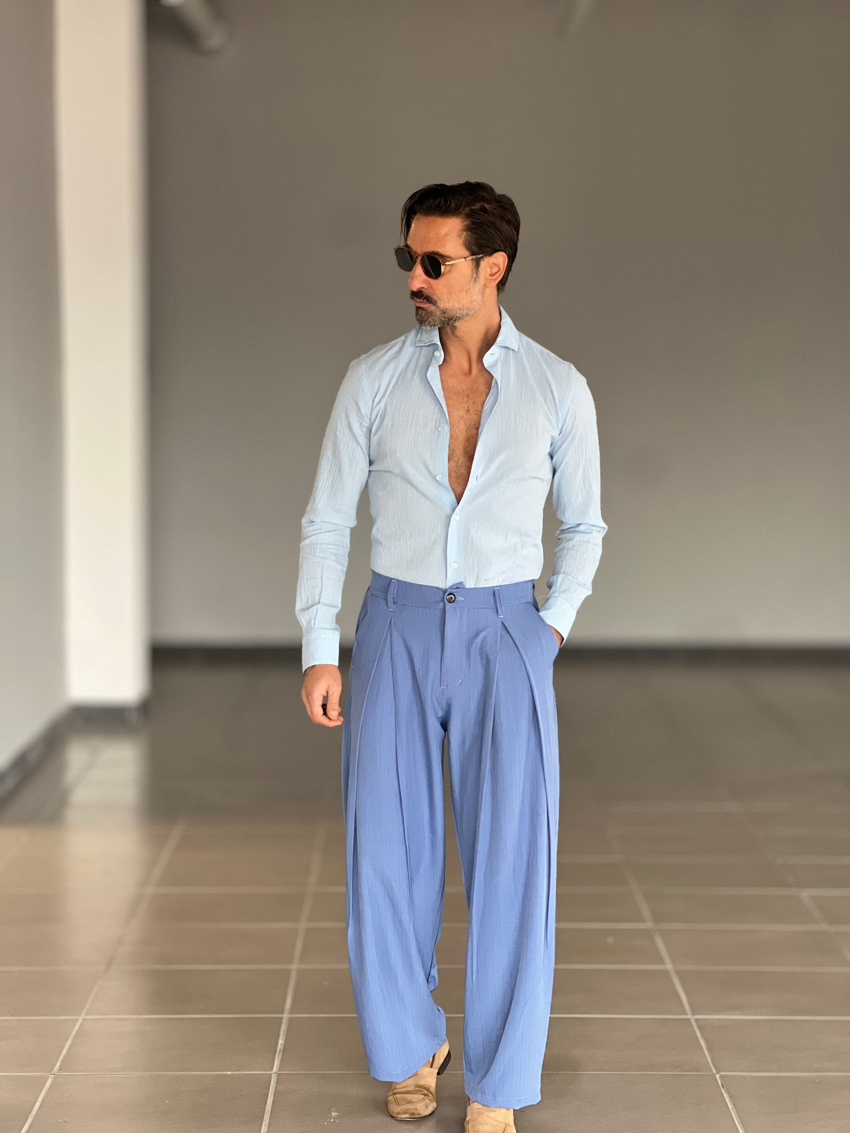 CAMICIA DEPOT CELESTE CLO CLO COTONE DOPPIO RITORTO 007