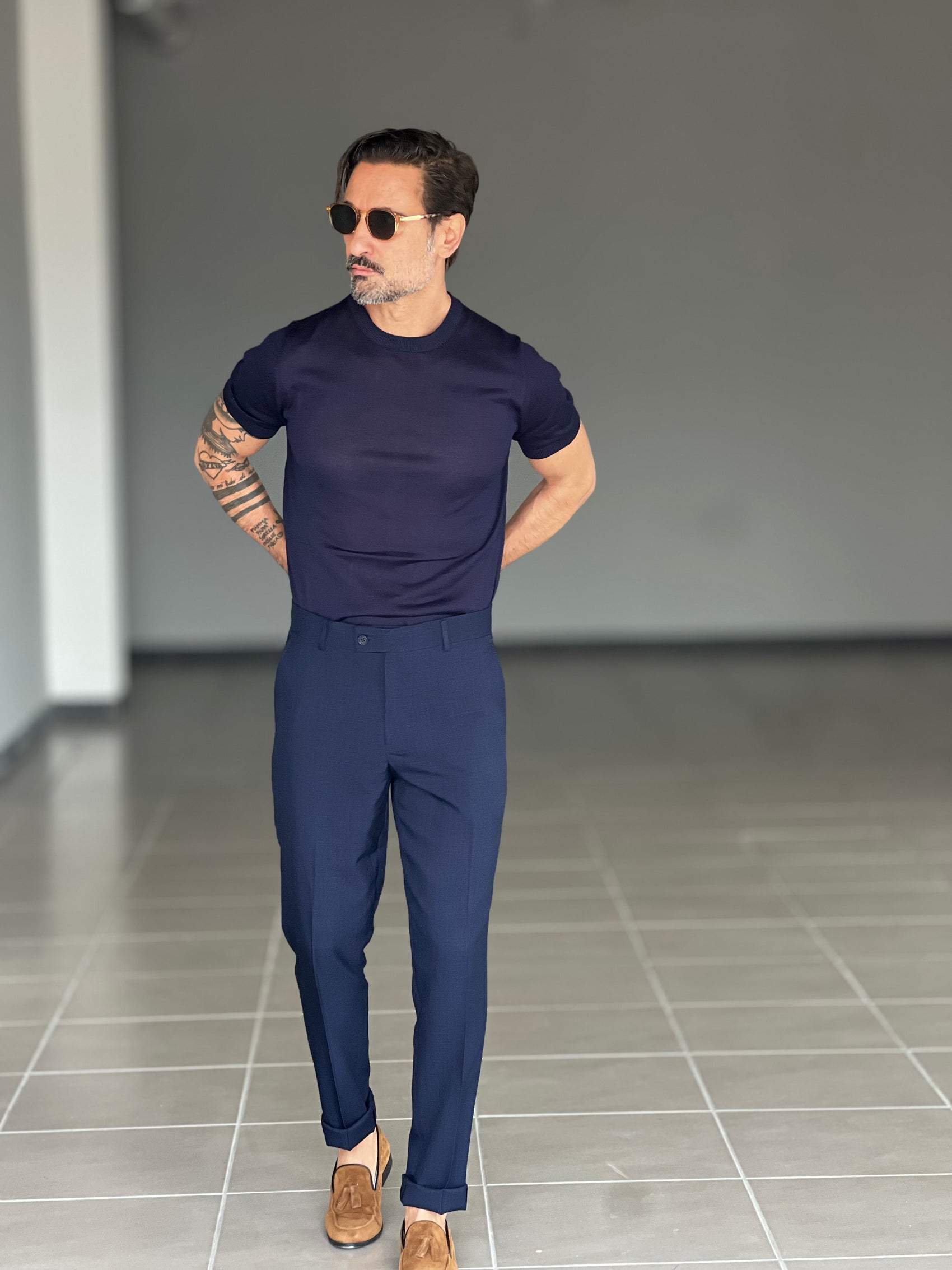 WHITE VISCOSE TROUSERS WITH REGULAR BOTTOM