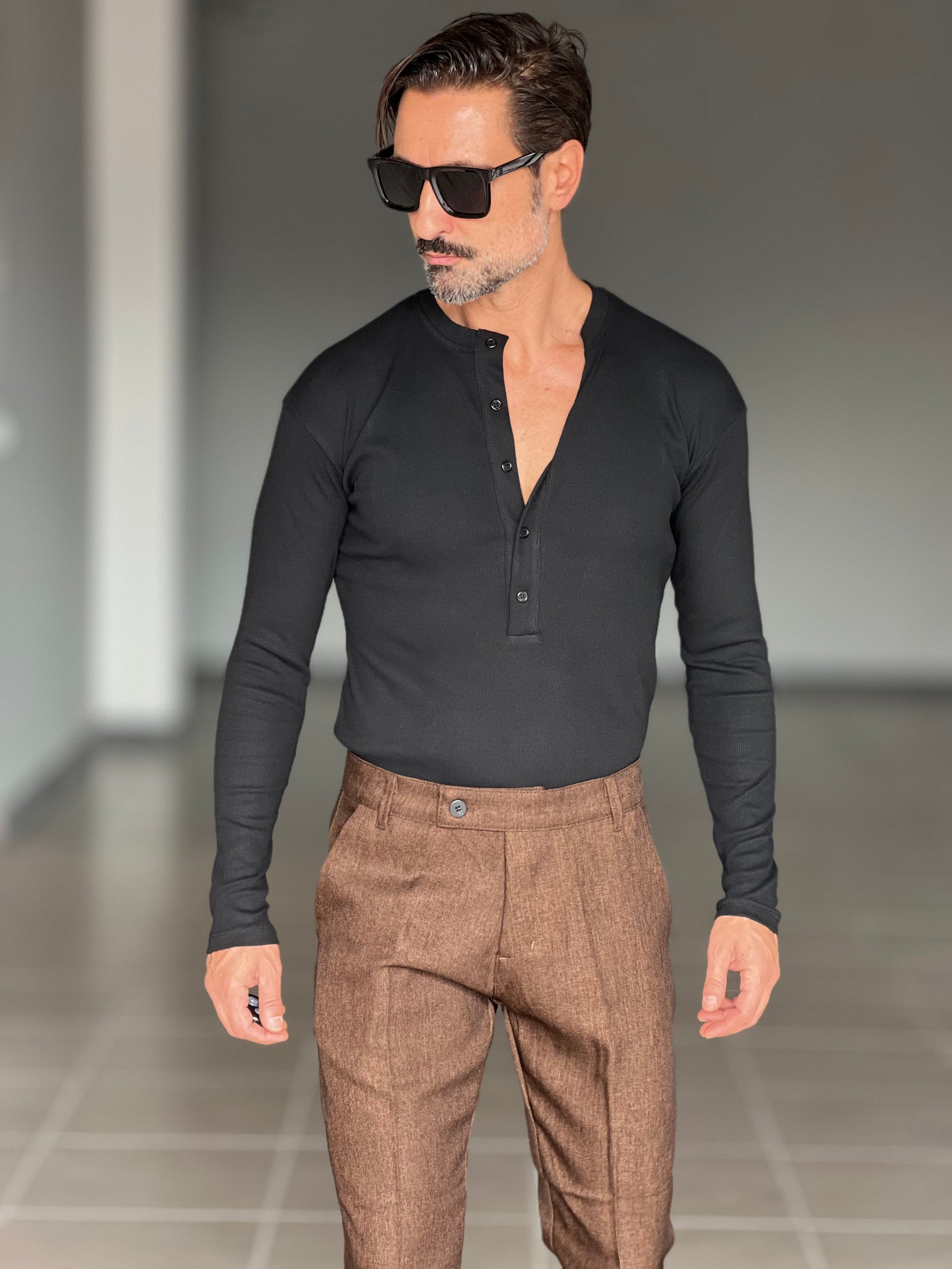 *SERAFINO  NERO MAGLIA  COTONE