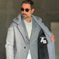 BLUE HIGH NECK COAT