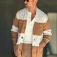 CARDIGAN MAGLIA INGLESE BANDA RIGA PANNA E CAMMELLO  BL11