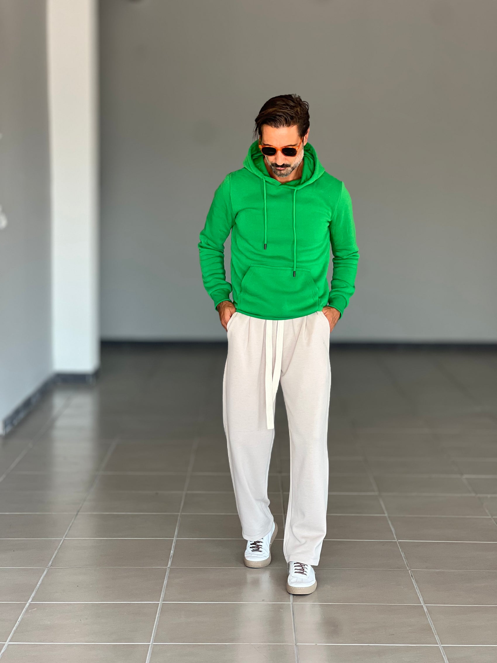 FELPA   VERDE SMERALDO CAPPUCCIO