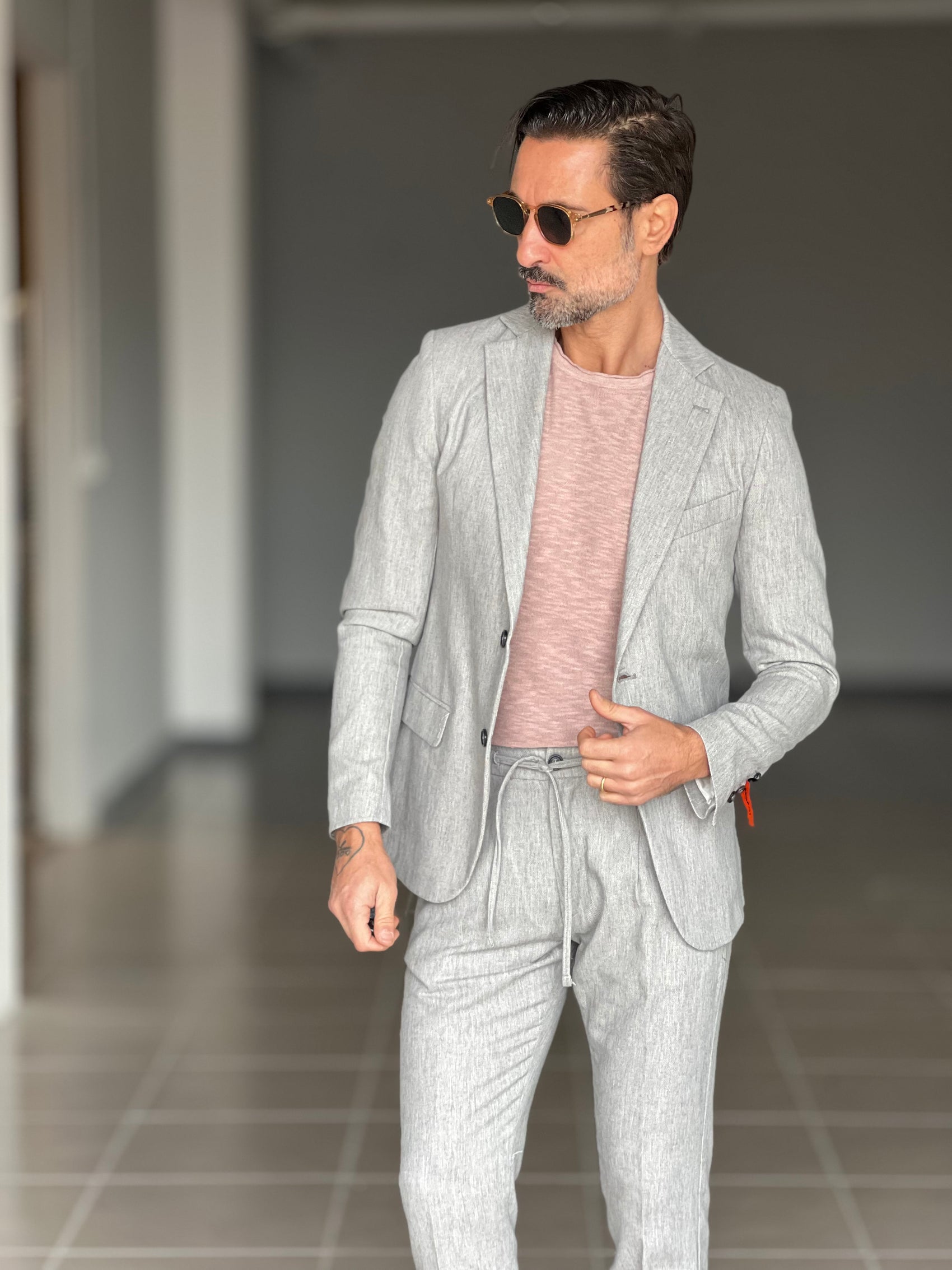 PANTALACCIO  GRIGIO SPINATO ( CODICE 37 )