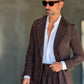 ABITO  MORO VELLUTO LISCIO DOPPIOPETTO PANTALONE FONDO REGULAR PETRO' 1060