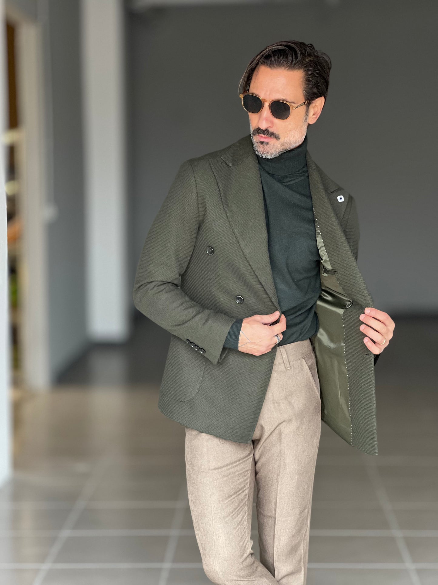 GIACCA OPERATA VERDE DOPPIOPETTO PETRO'SARTORIA