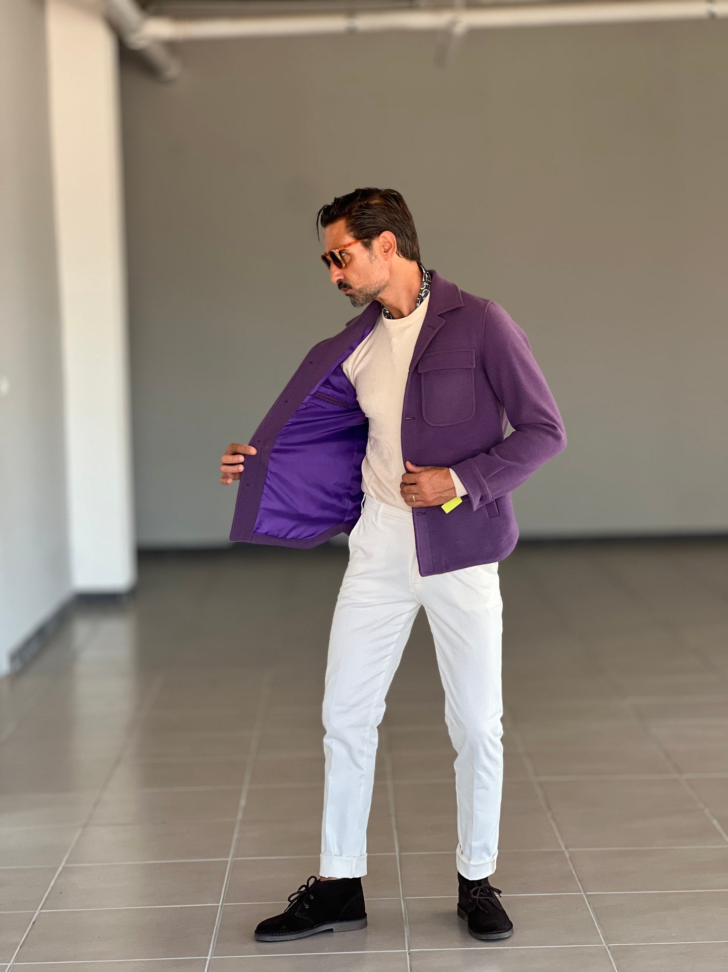 FILL JACKET PANNO MELANZANA