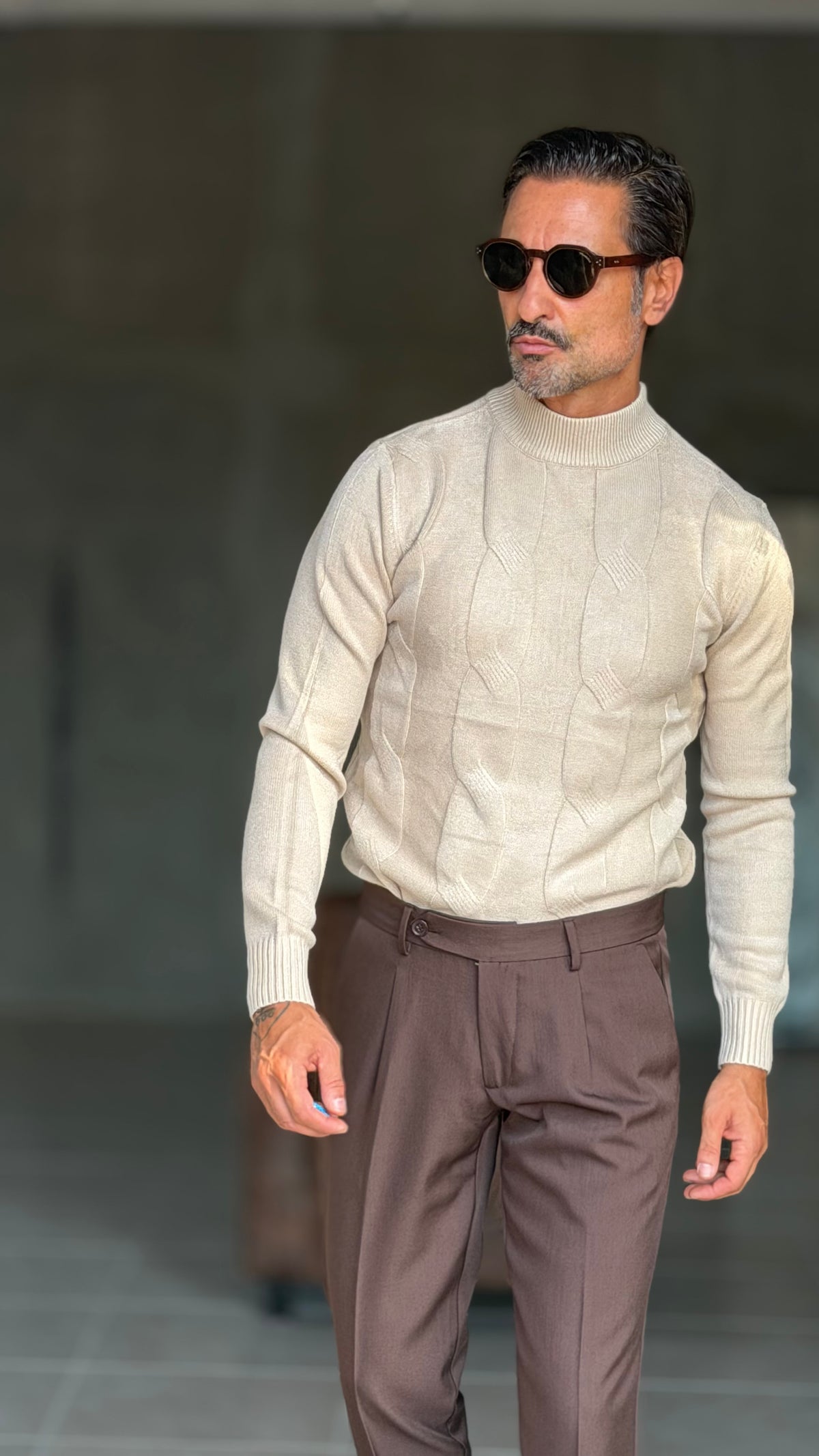PANTALONE  MORO   DOPPIAPINCES VISCOSA E MISTI