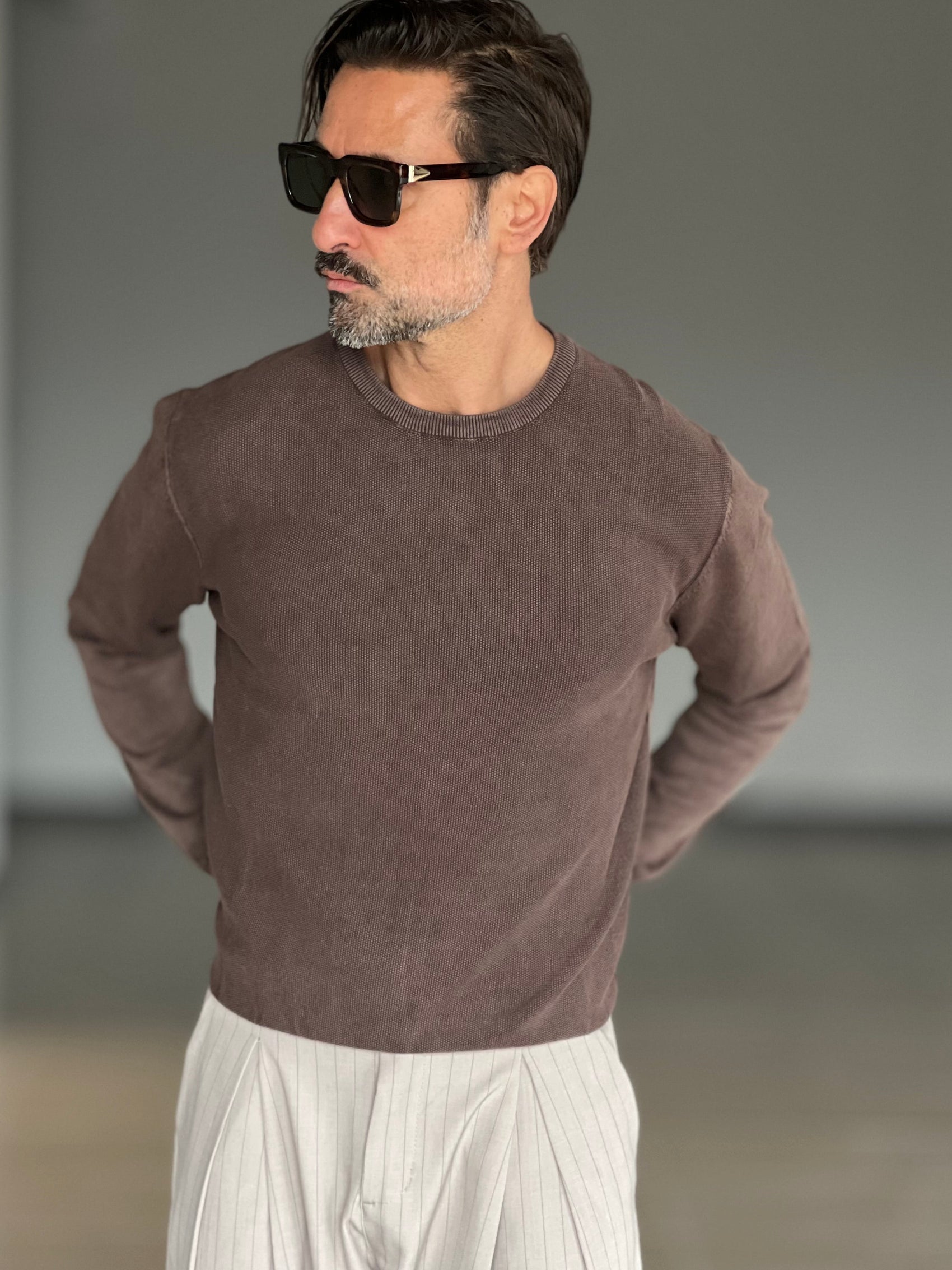 MAGLIA  GIRO MORO  2 FILI COTONE  NIDO D'APE 007