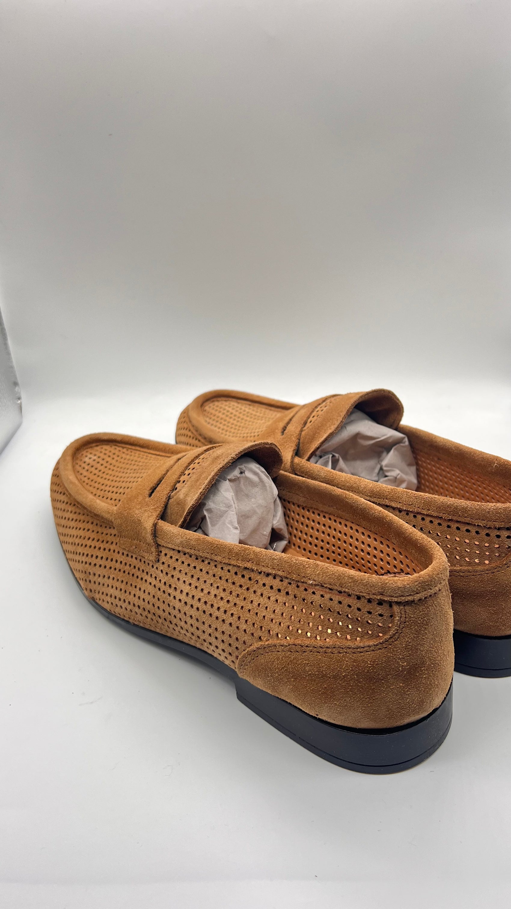 DOUBLE BUCKLE BLACK SUEDE LOAFERS